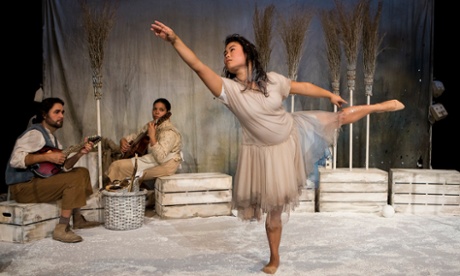 “It was so wintery it made me shiver” ... Mark Pearce, Paula James and Mei Mac in Snow Child.