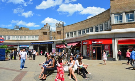 Uxbridge town centre in the Outer London borough of Hillingdon.