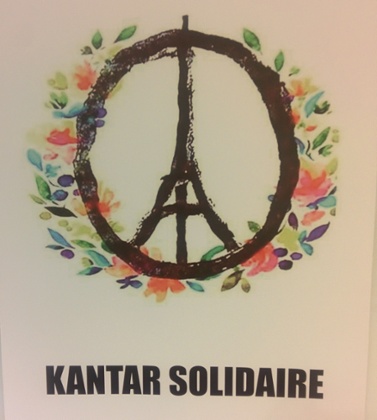 An adaptation of Jean Jullien's now-iconic image, which was shared thousands of times on social media after the attacks.