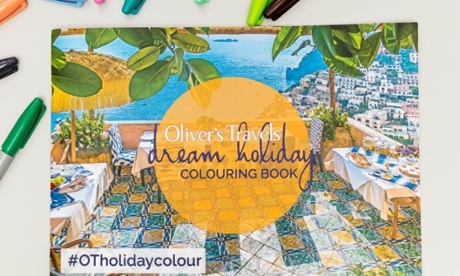 Oliver's Travels adult colouring book travel guide front cover
