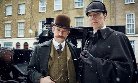Sherlock, The Abominable Bride: Martin Freeman and Benedict Cumberbatch in Victorian attire