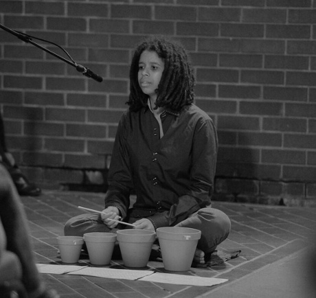 Rosie Bergonzi performing John Cage's Child of Tree, sound Unbound festival