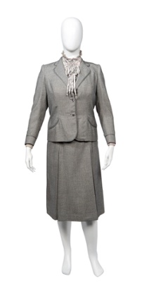 A grey wool suit from Thatcher’s wardrobe.