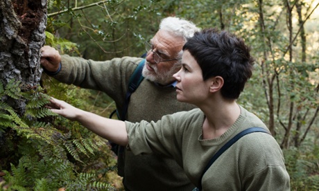 Lichen love ... botanist Ray Woods helps Rachel identify rare species. Photograph: Gareth Phillips.