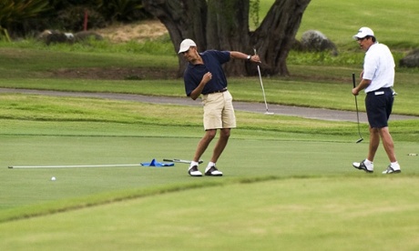 President Barack Obama, playing here in Hawaii, has been spotted using GameGolf.