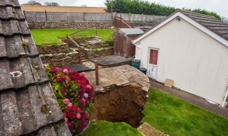 A 30m hole has opened up in a garden in Carbis Bay, Cornwall above an old mine shaft