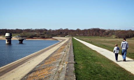 Bewl Water reservoir in Kent during drought conditions in April 2012