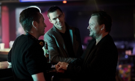 Left to right: Gregor Cameron, Nick Hoult and John Niven in Kill Your Friends.