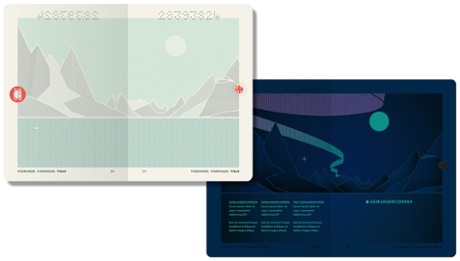 'The coolest passport in the world'? … Norway's minimalist passport features abstract landscapes that glow under UV light.