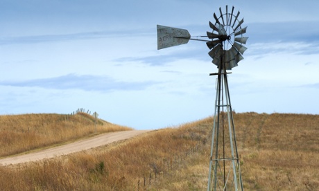 USA, Kansas, Ellsworth County, Windmill, Dirt Road, Smoky Hills