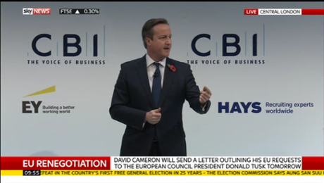 David Cameron at the CBI