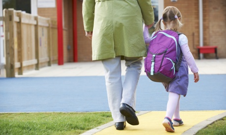 parent taking daughter to school