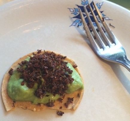 Grasshoppers on the menu.