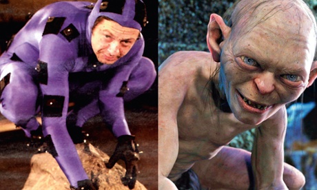 Before the magic: (from left) Andy Serkis wearing a special high-tech suit; and as Gollum after the performance capture had been added.