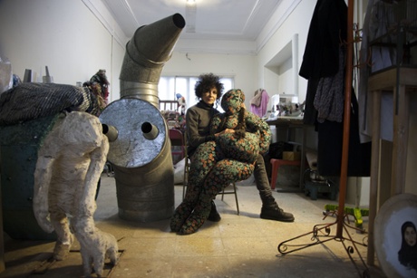 The studio of Bita Fayyazi, 53, is set in smoggy south Tehran, far from the affluence of the capital in the northern reaches. Her art is complex and theatrical, achieved by working with a range of material and people. From those interactions she draws her inspiration. For a recent project, she had a group of people from different socioeconomic backgrounds decorate the interior of a house.