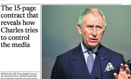 The Independent’s revelation of Prince Charles’s media censorship. 