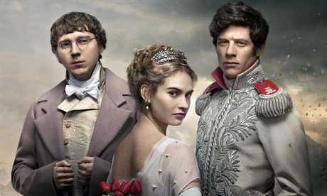 James Morton, Lily James & Paul Dano in War And Peace.