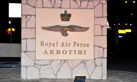 The entrance to RAF Akrotiri in Cyprus, as RAF Tornado GR4 jets at the base carried out the first British bombing runs over Syria, the Ministry of Defence confirmed.