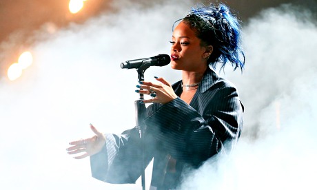 Rihanna onstage at the Hollywood Bowl on October 24, 2015