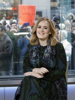 Alone in a crowd: Adele appears on the NBC's Today show in New York in November