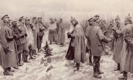 Christmas truce in the trenches, 1914 … then the war went on and on. Photograph: Alamy
