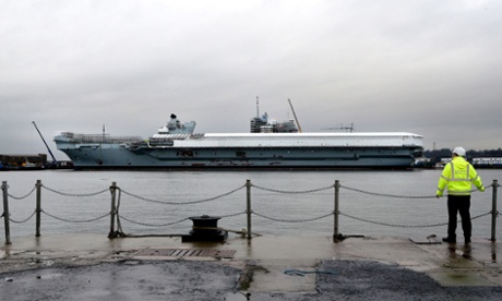 The HMS Queen Elizabeth aircraft carrier which is currently under construction in the docks at Rosyth, Fife.