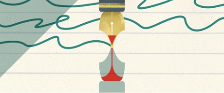 illustration of a pen and writing