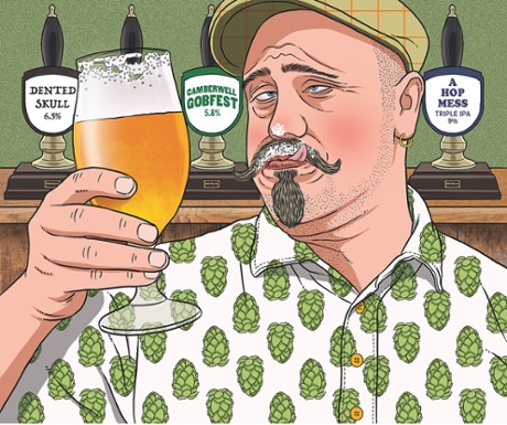 illustration of craft beer enthusiast for modern tribes column