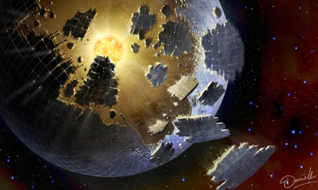 Artist's impression of an alien megastructure around a distant star