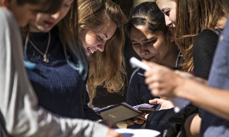 Students open their GCSE results at Stoke Newington school