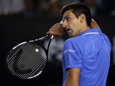 Novak Djokovic, under pressure.