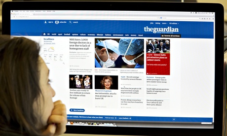 The new Guardian website, launched last week. 