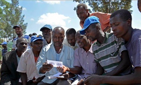 Community members participating in the discussion during the Umuganda in Ruhango District.