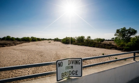 Dried up Kern River in California