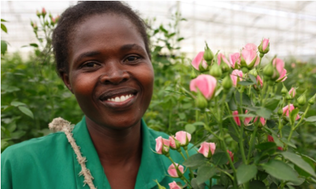 Flower picker Christine Adhiambo.