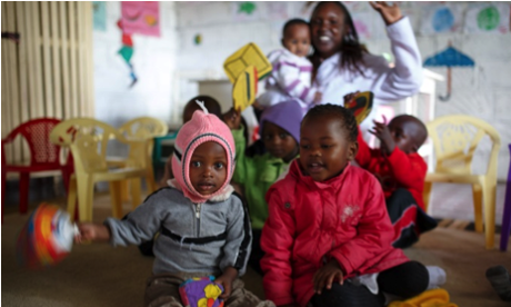 Childcare crèche at the Athi River flower farm.