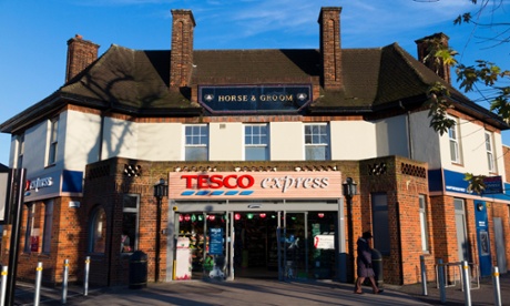 A Tesco Express supermarket in a former pub.