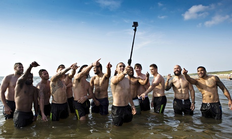 New Zealand's All Blacks in a group selfie