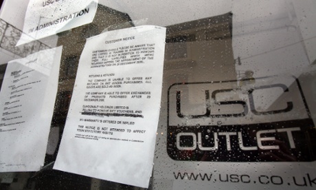 Signs on the window of USC clothing shop