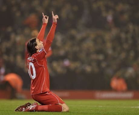 Lazar Markovic celebrates.