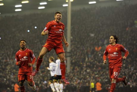Steven Gerrard celebrates.