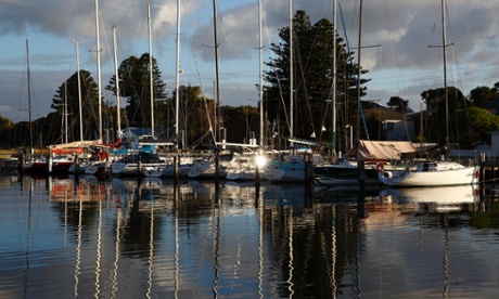 Yachts on the Moyne River in Port Fairy.