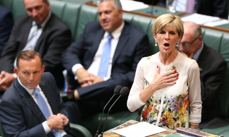 Foreign Minister Julie Bishop during question time in the House of Representatives this afternoon, Wednesday 11th February 2015.