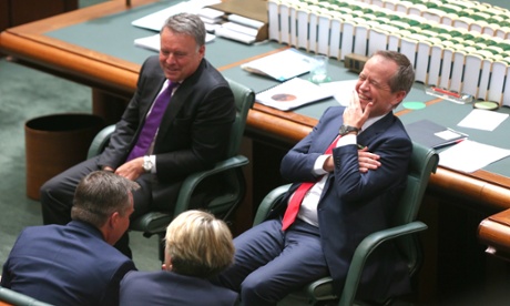 Opposition Leader Bill Shorten after question time in the House of Representatives this afternoon, Wednesday 11th February 2015. Photograph by Mike Bowers for Guardian Australia #politicslive