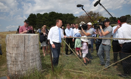 The Prime Minister Tony Abbott on the  property 