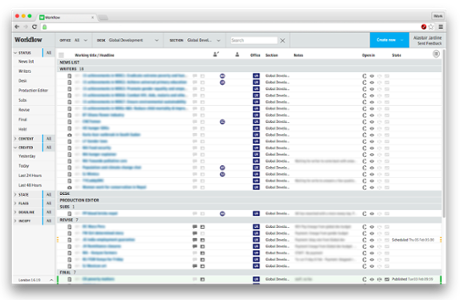 Screenshot of Workflow