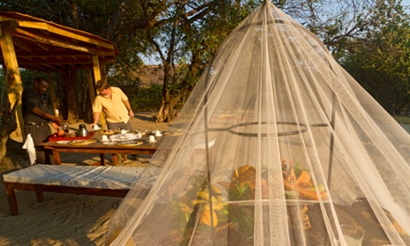 Breakfast served at Sindabezi, Zambia, Africa