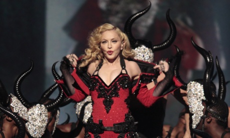 Madonna performs during The 57th Annual Grammy Awards