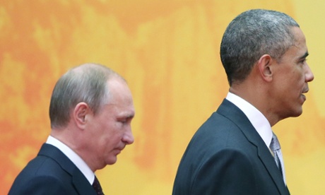 Russian President Vladimir Putin and US President Barack Obama in Beijing in November 2014.