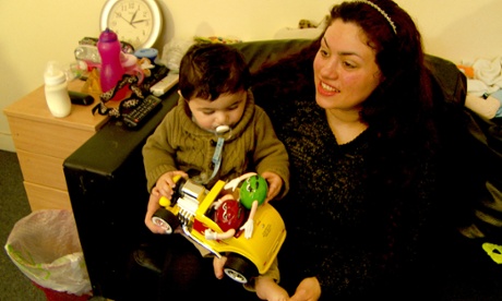 Doaa Borie, 37, and her son Moaz, nine months
